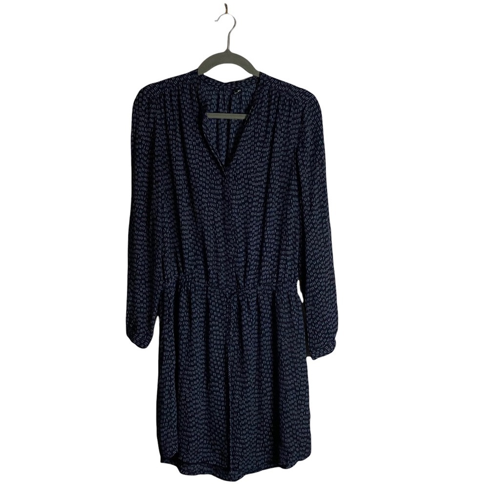 Hilary Radley Women's Navy Printed Shirred Midi Dress
